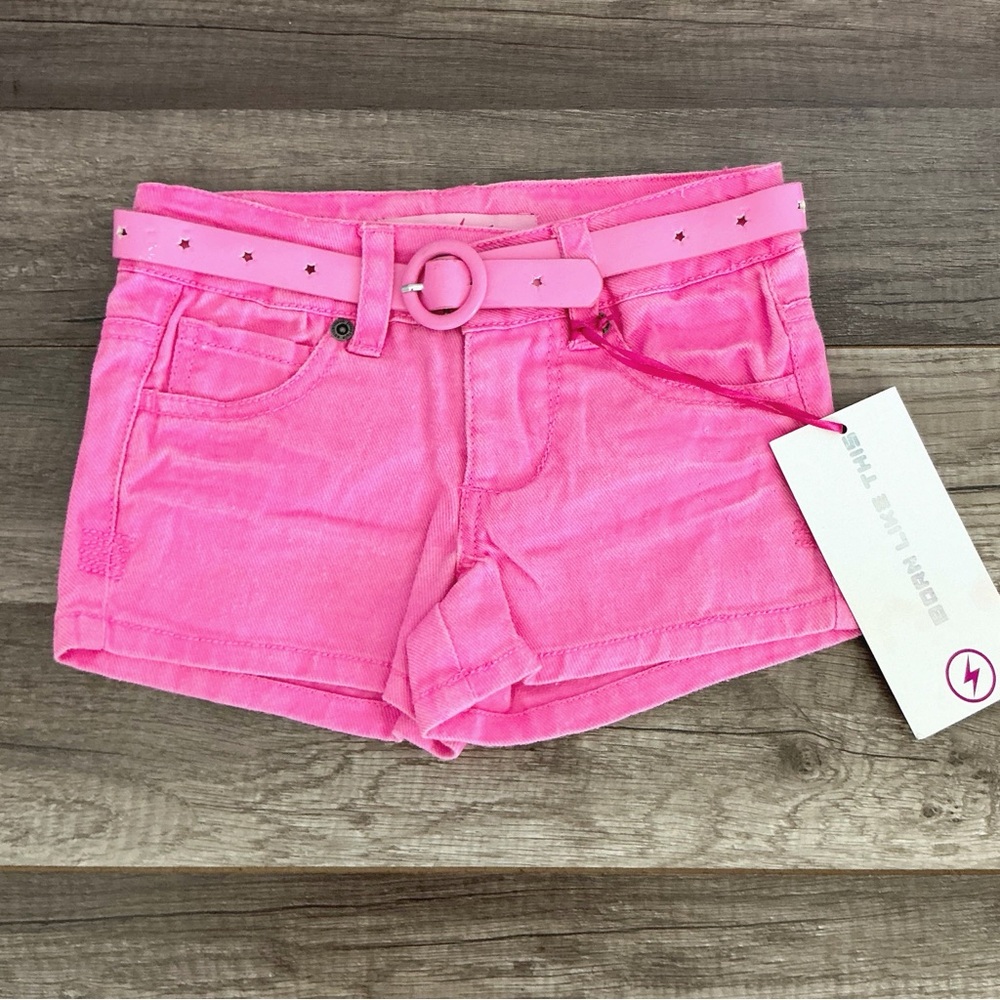 New Freestyle Pink Jean Shorts Denim with Belt Size 4T